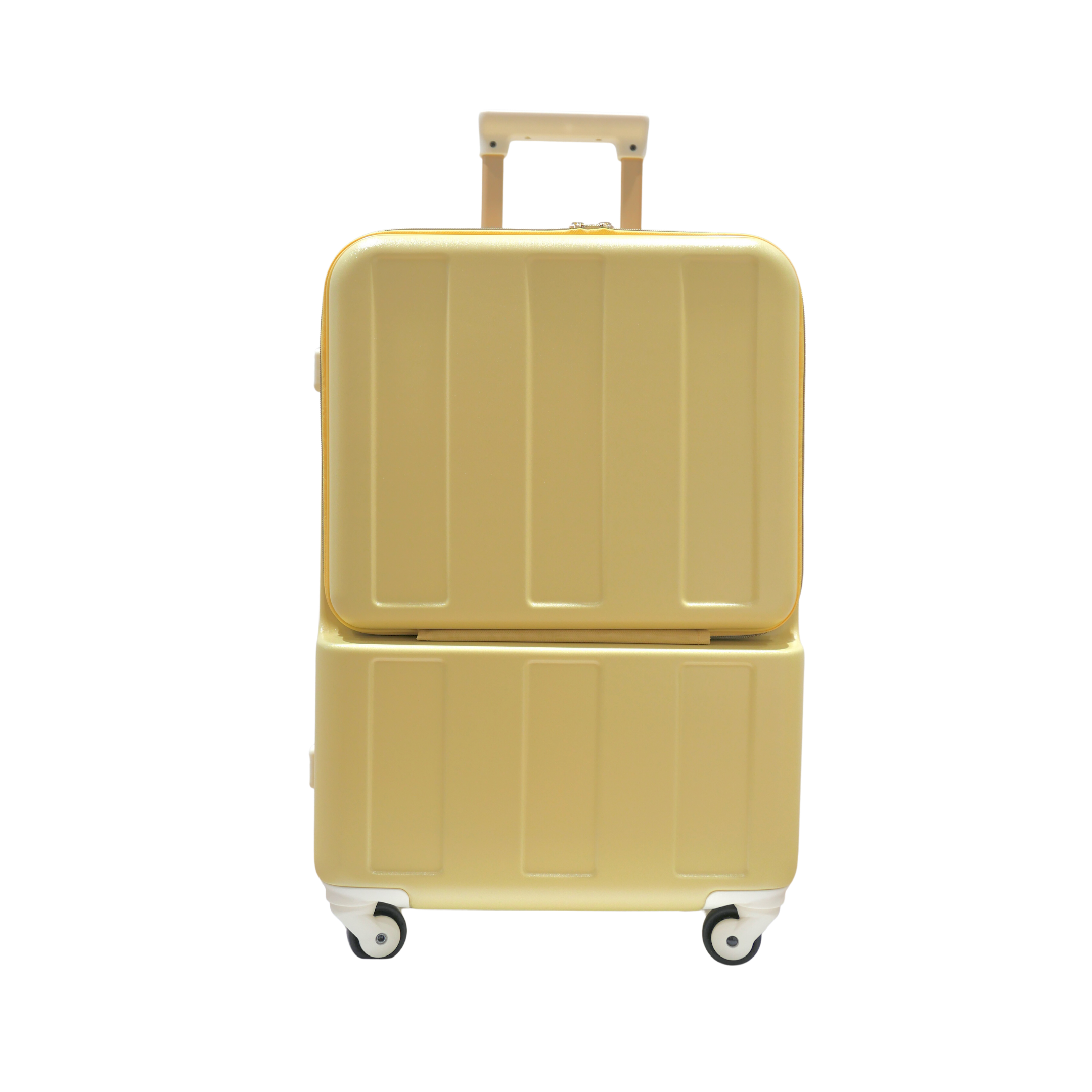 開蓋式充電行李箱 - 蜂蜜黃